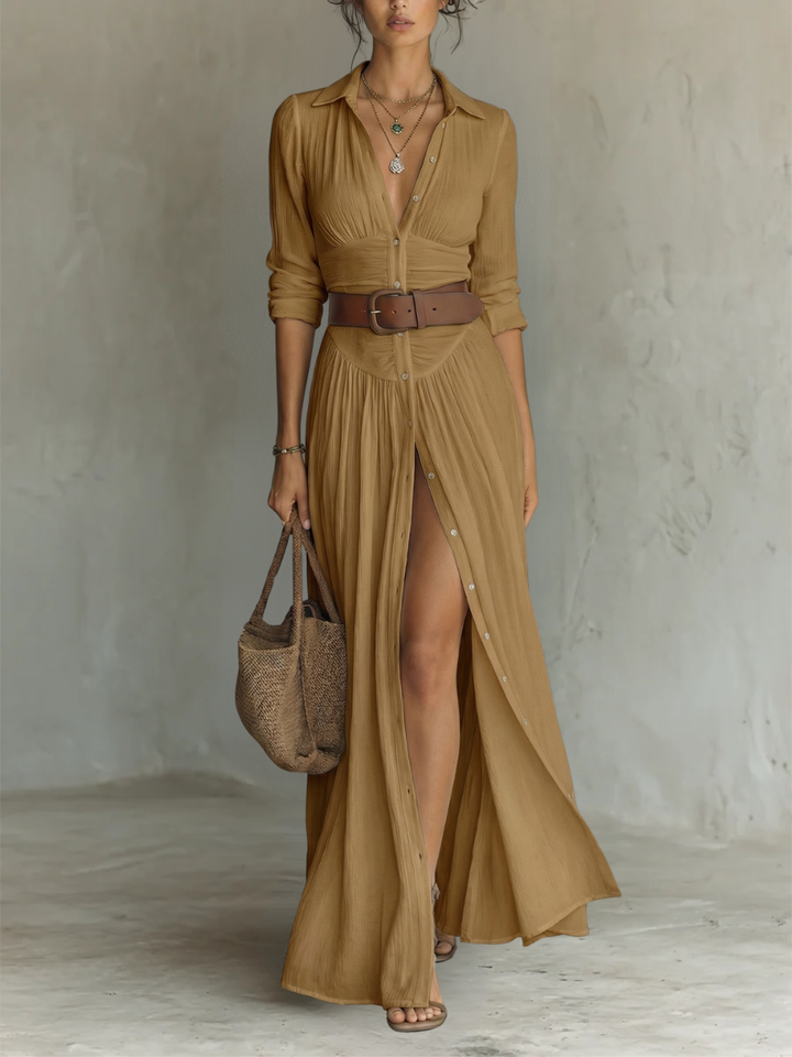 Suzanne | Maxi Dress with Notched Collar