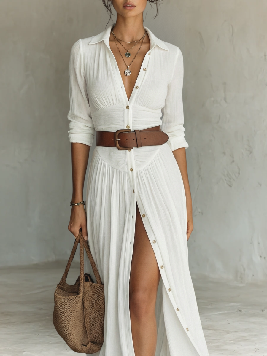 Suzanne | Maxi Dress with Notched Collar