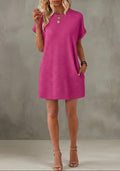 Evasha | Casual Minimalist Round Neck Summer Dress