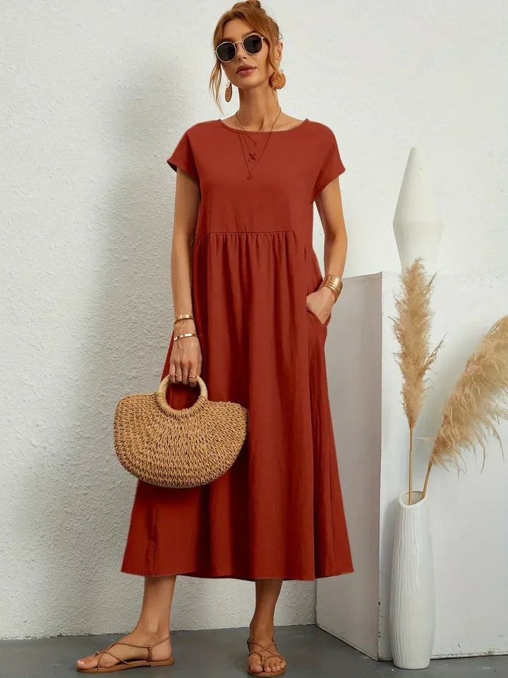 Evi | Flowing Midi Dress Timeless Elegance