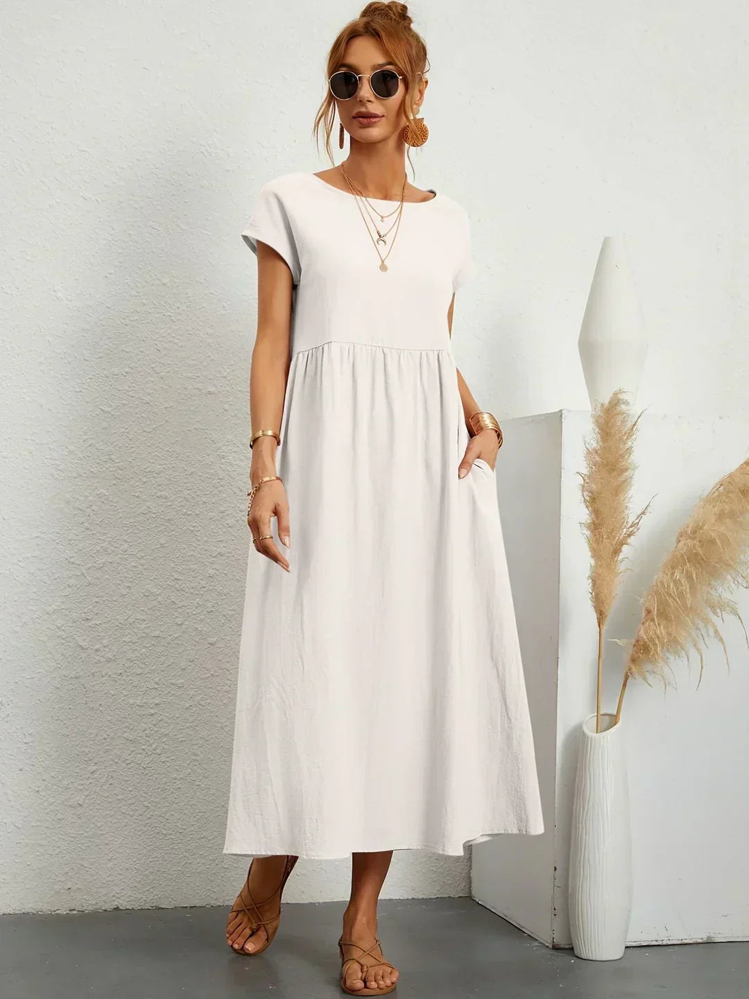 Evi | Flowing Midi Dress Timeless Elegance