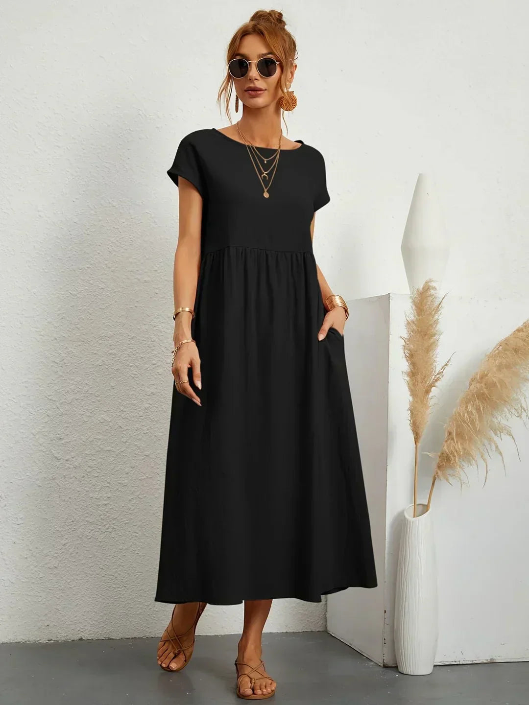Evi | Flowing Midi Dress Timeless Elegance