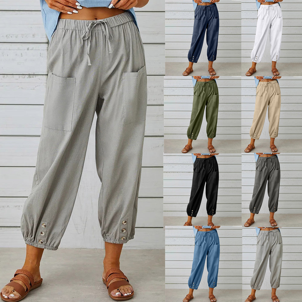Lidia | Wide Women's Trousers Made from Cotton and Linen