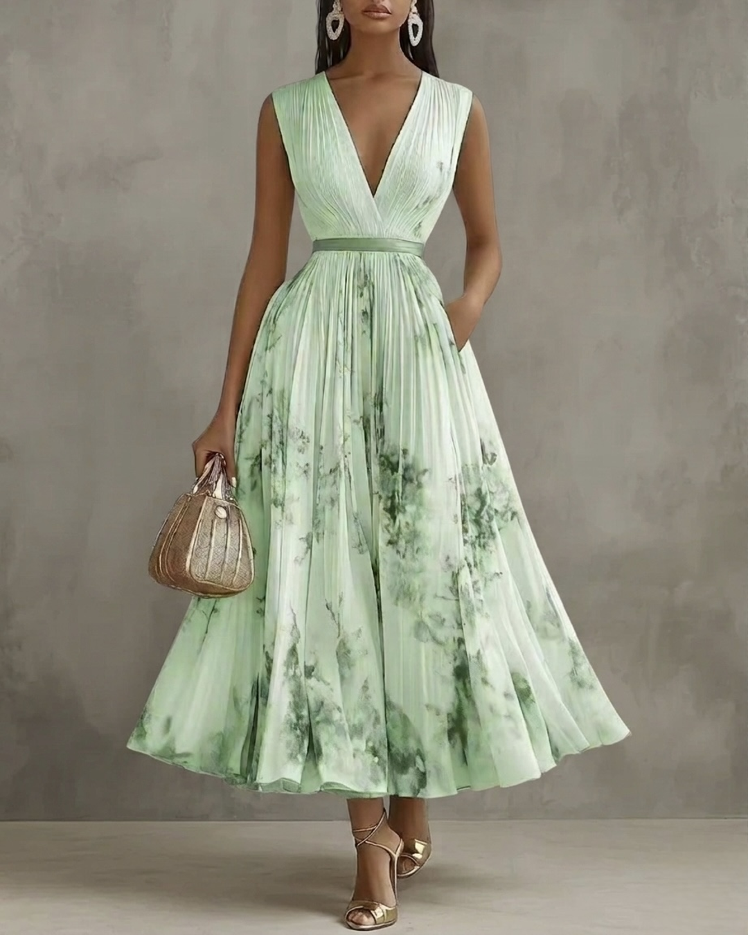 Rowella | Elegant Maxi Dress with Pleats