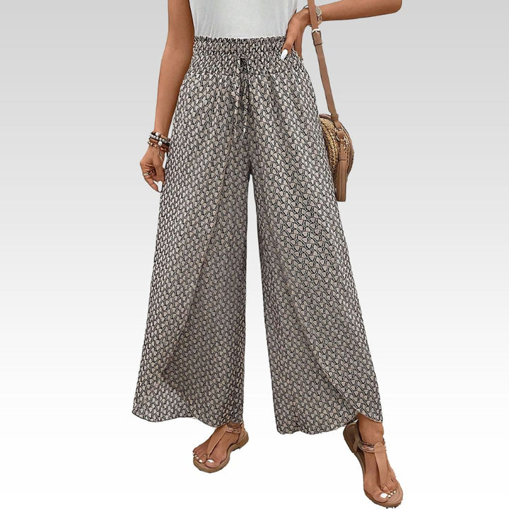 Stella | Lisette Trousers with Wide Legs and Geometric Print