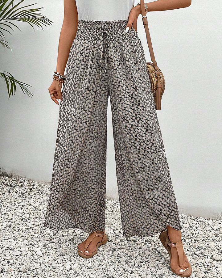 Stella | Lisette Trousers with Wide Legs and Geometric Print
