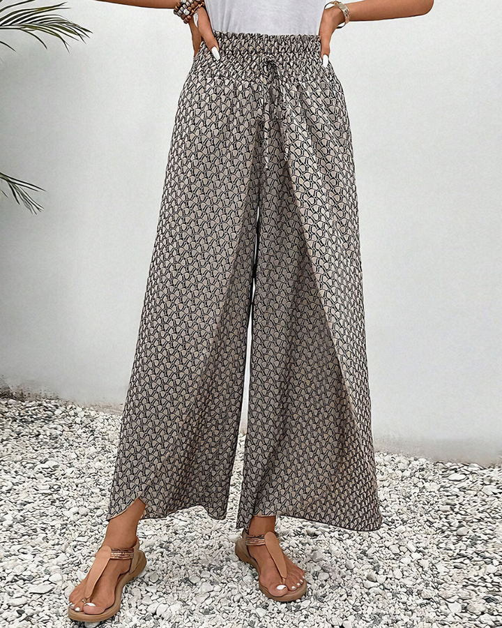 Stella | Lisette Trousers with Wide Legs and Geometric Print