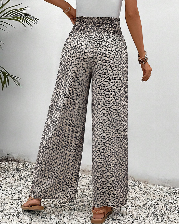 Stella | Lisette Trousers with Wide Legs and Geometric Print