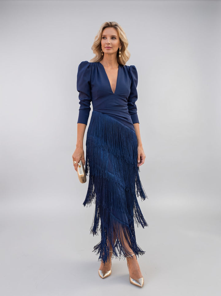 Sofia | Elegant Dress with Fringes