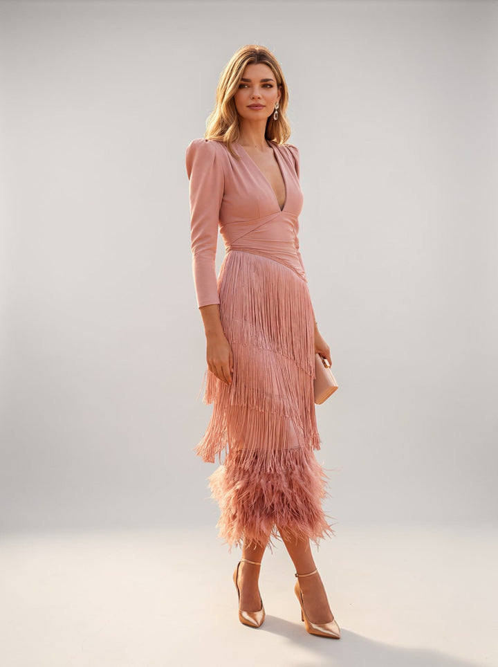 Sofia | Elegant Dress with Fringes