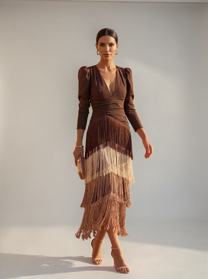 Sofia | Elegant Dress with Fringes