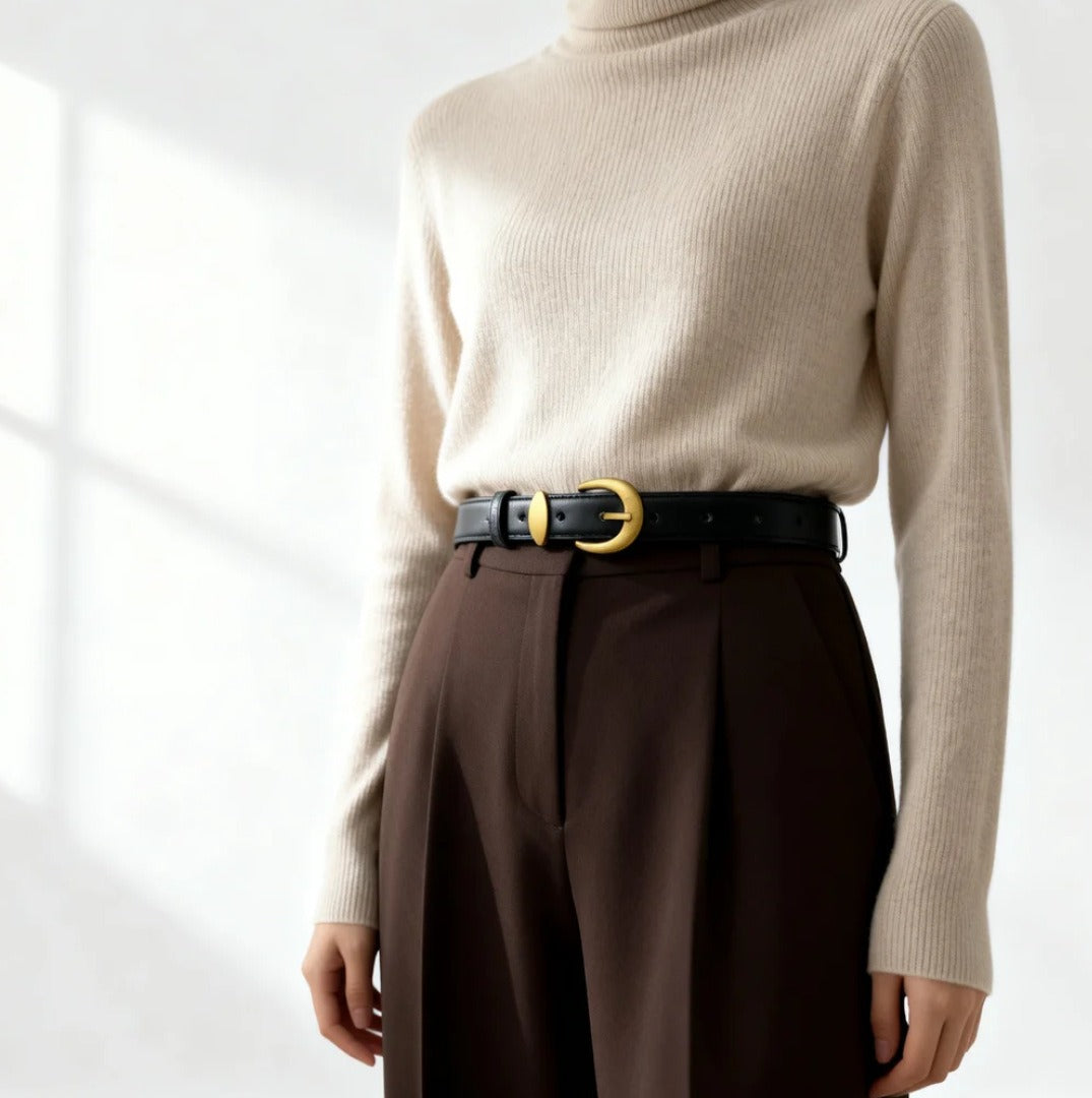 Victoria | Classic Leather Belt with Elegant Buckle