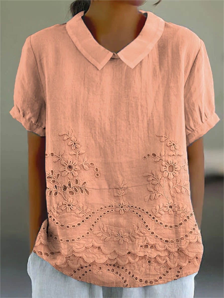 Lily | Shirt with Floral Embroidery