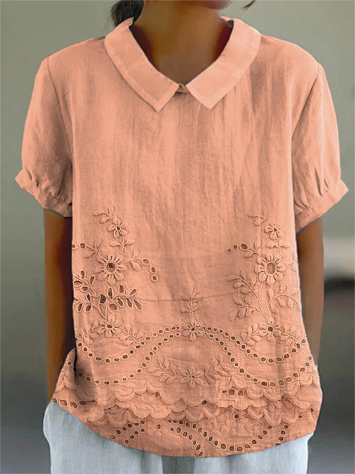 Lily | Shirt with Floral Embroidery