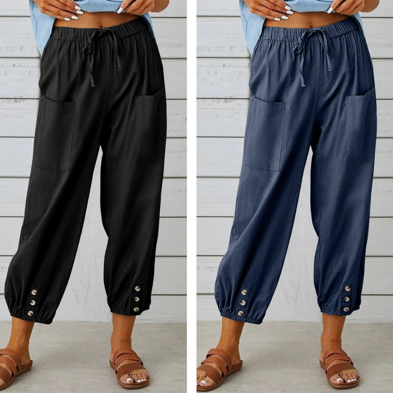 Lidia | Wide Women's Trousers Made from Cotton and Linen