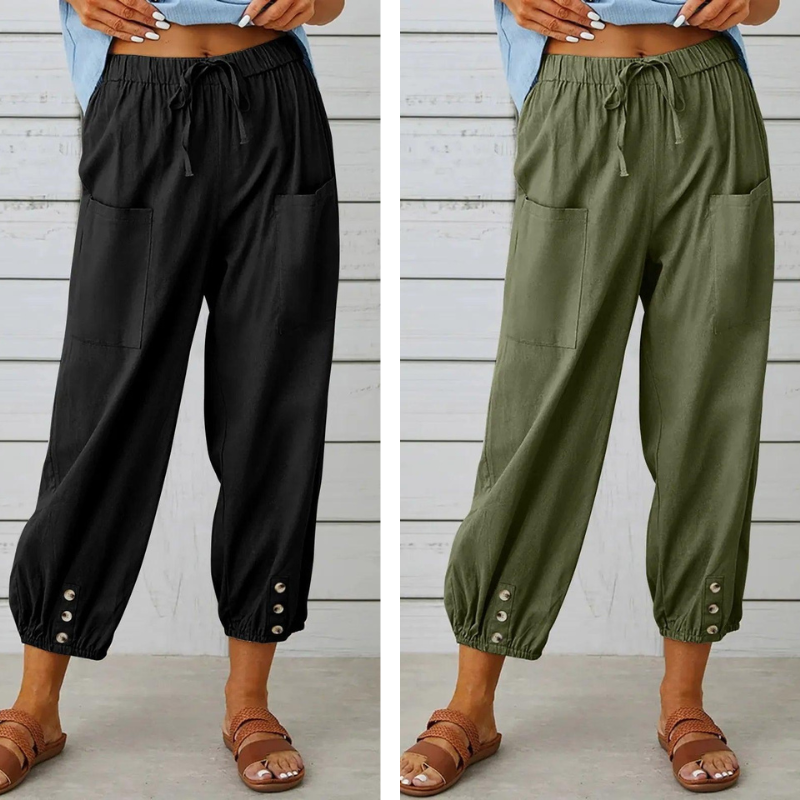 Lidia | Wide Women's Trousers Made from Cotton and Linen