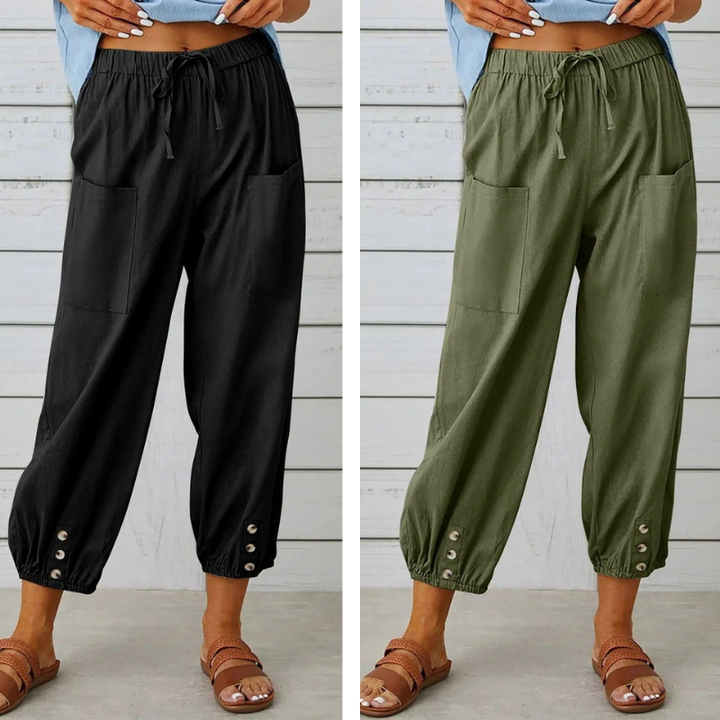 Lidia | Wide Women's Trousers Made from Cotton and Linen