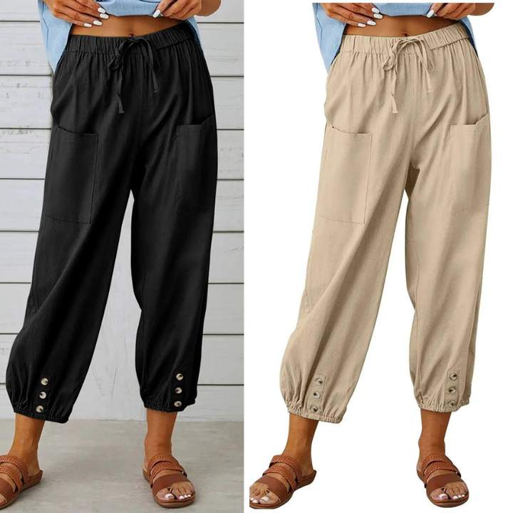 Lidia | Wide Women's Trousers Made from Cotton and Linen