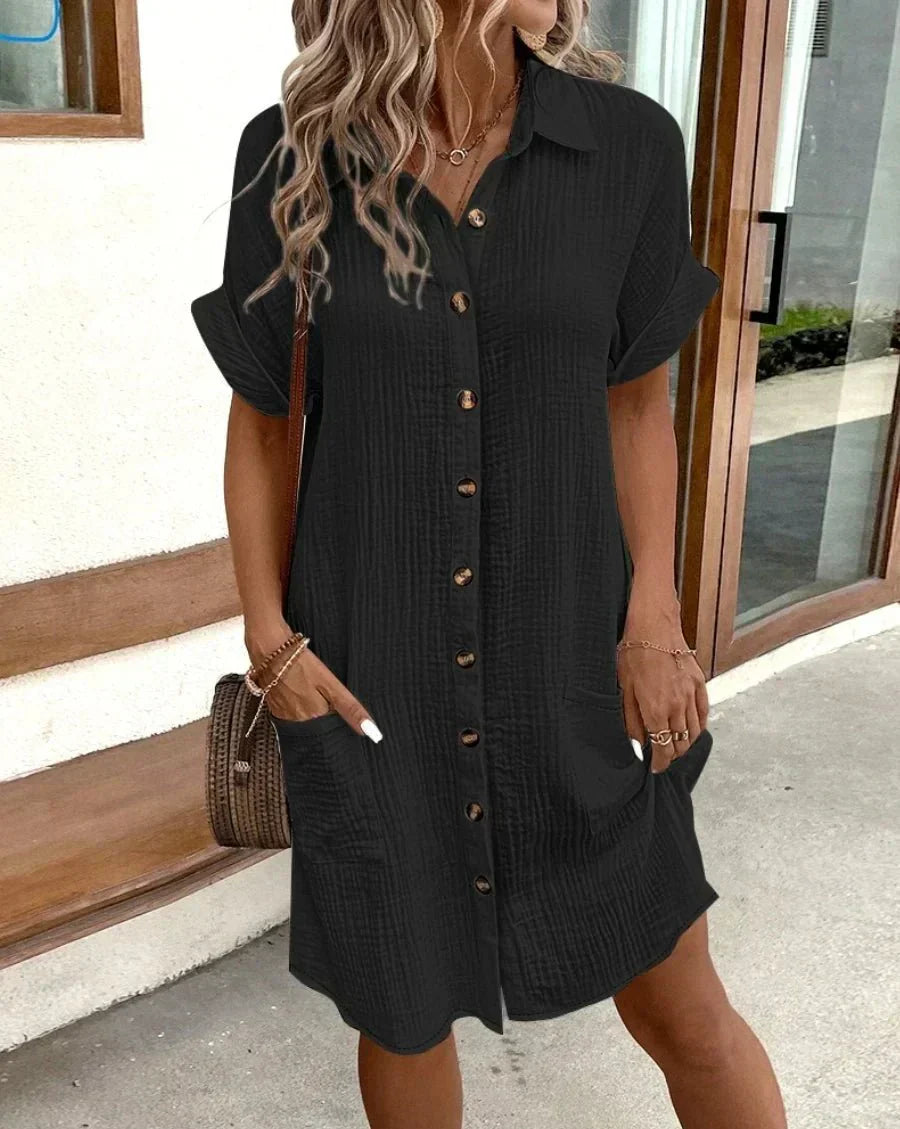 Luz | Comfortable Shirt Dress with Buttons