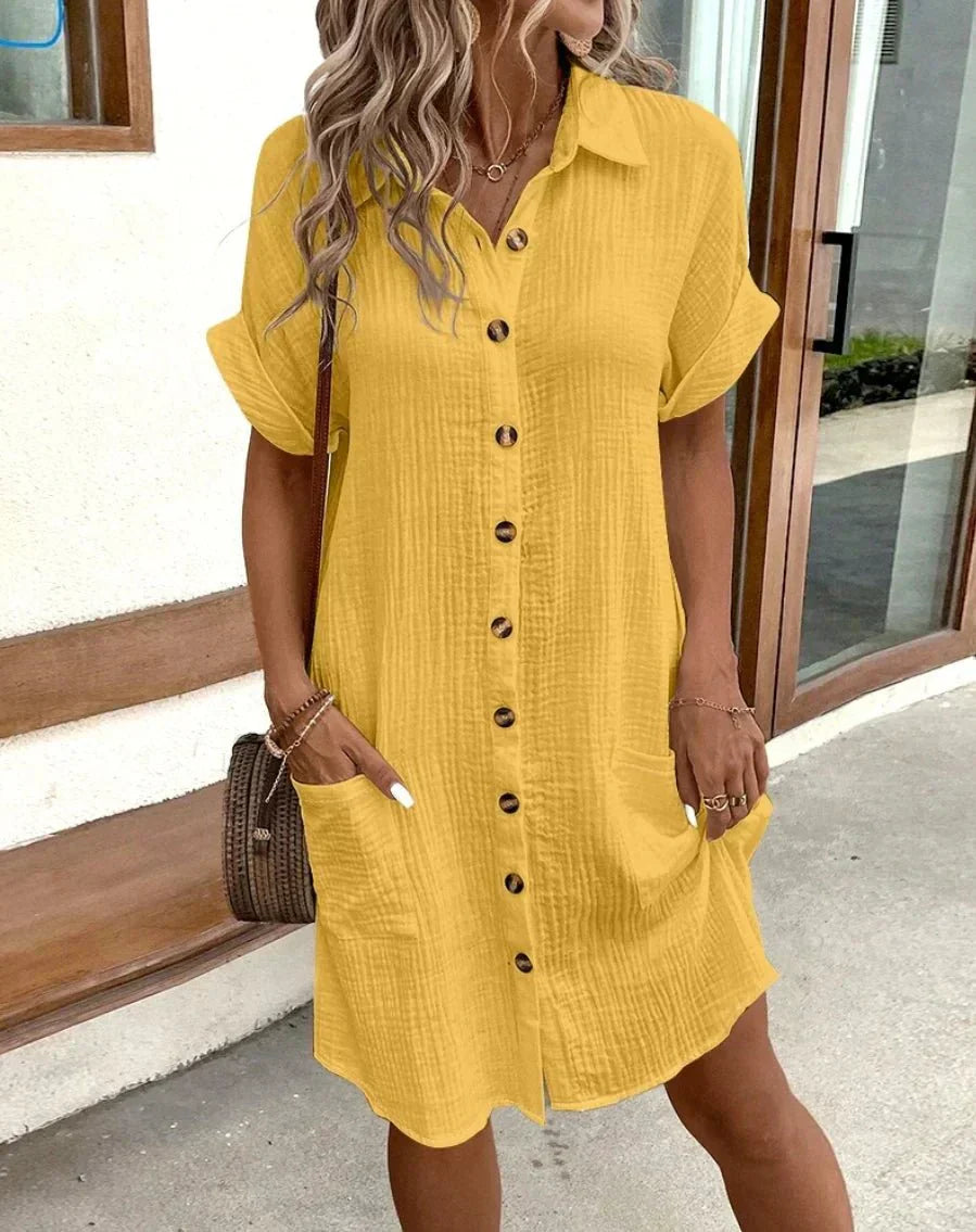 Luz | Comfortable Shirt Dress with Buttons
