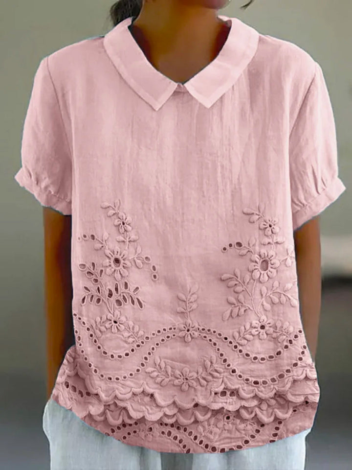 Lily | Shirt with Floral Embroidery