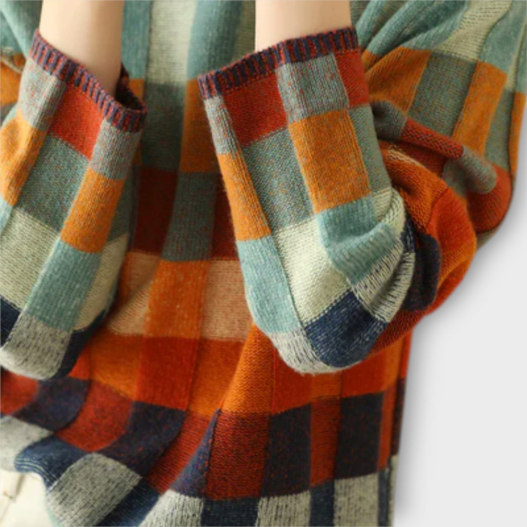 Erika | Patchwork Roll Neck Jumper