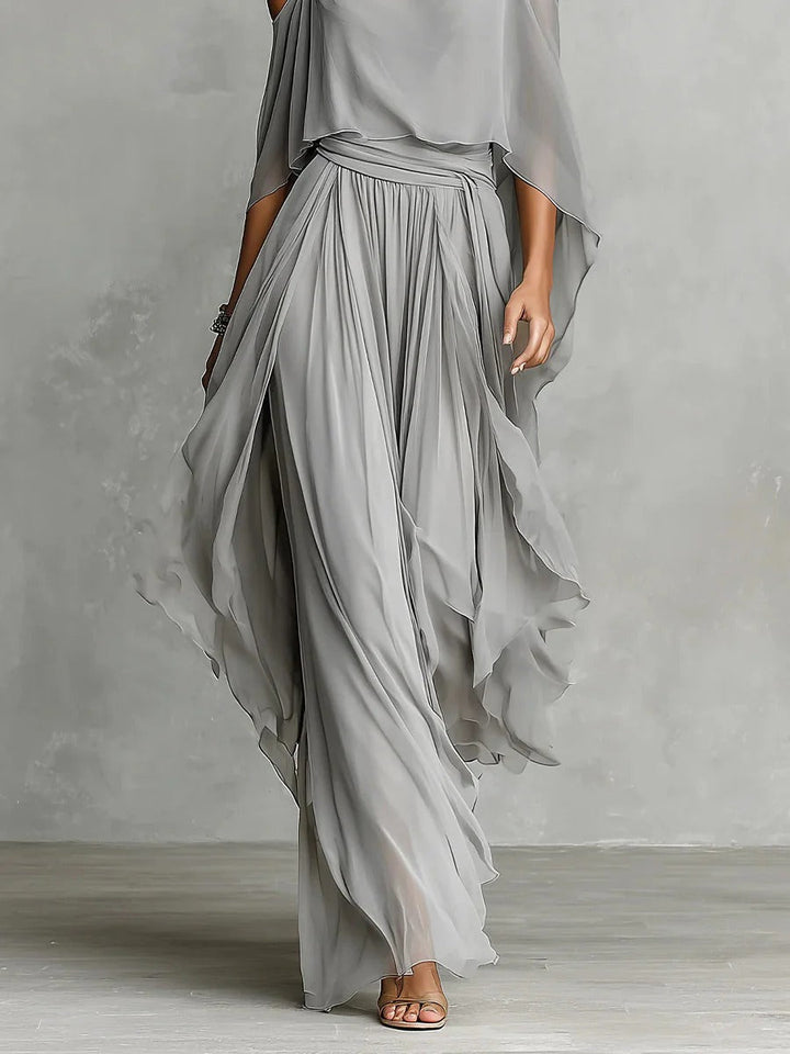 Isabela | Grey Strap Top & Flowing Trouser Set