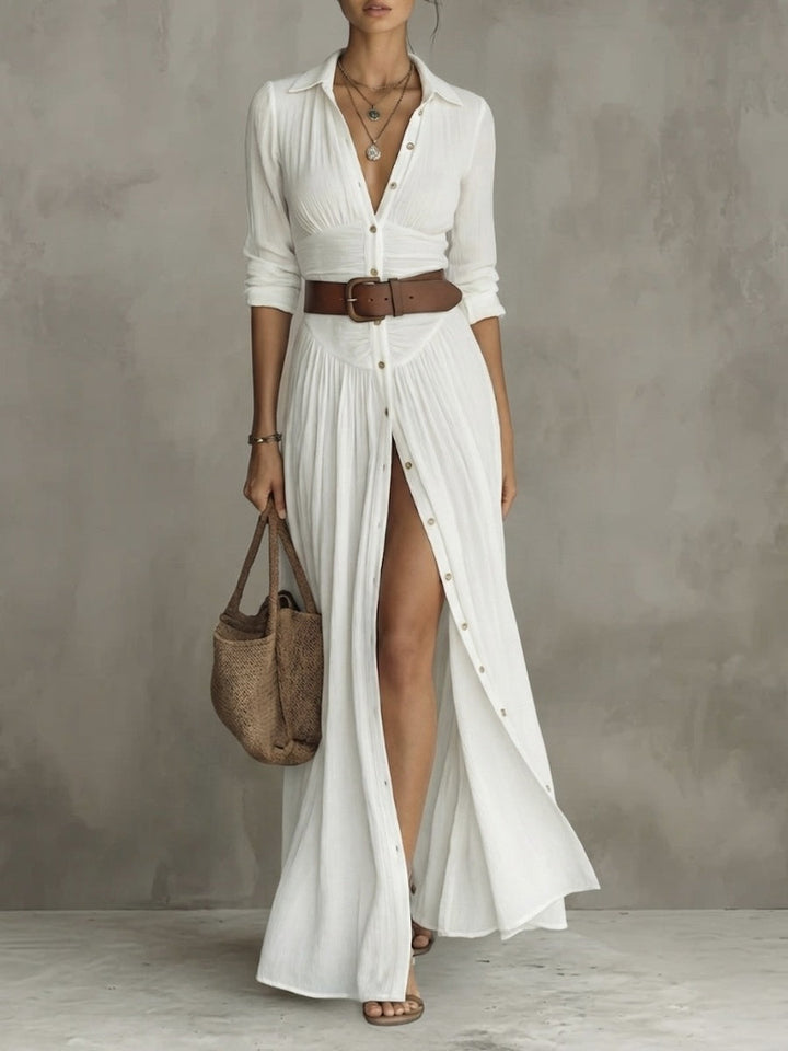 Suzanne | Maxi Dress with Notched Collar