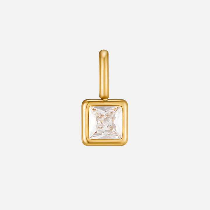 Square Pendant Birthstone Necklace